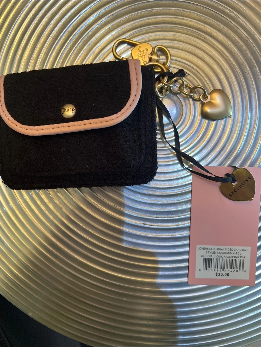 JUICY COUTURE LOVERS CLUB DUAL SIDED cARD CASE